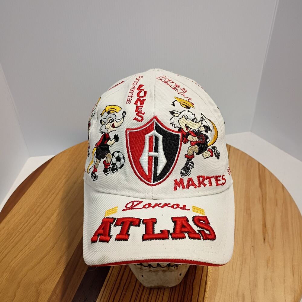 White Zorros de Atlas Embroidered Soccer Futbol Hat Cap Rare Vintage